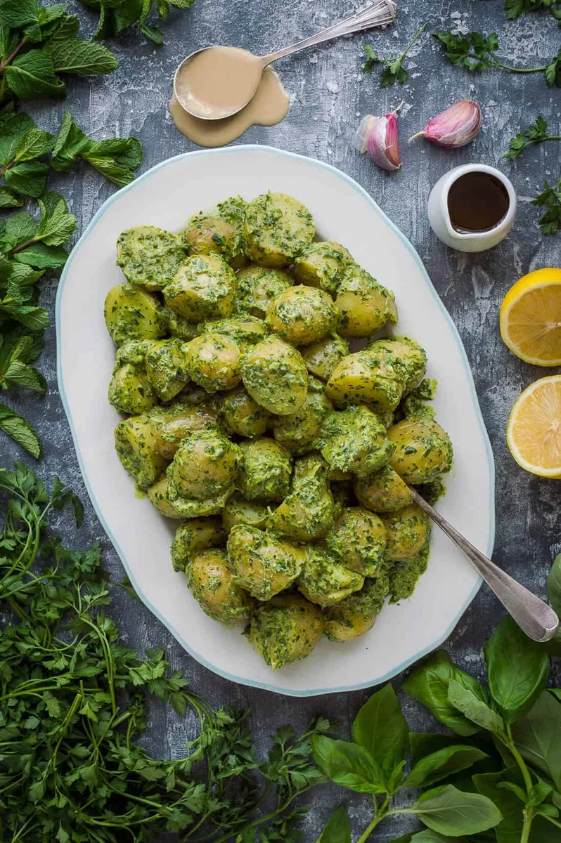 Potato Salad With Tahini Herb Dressing