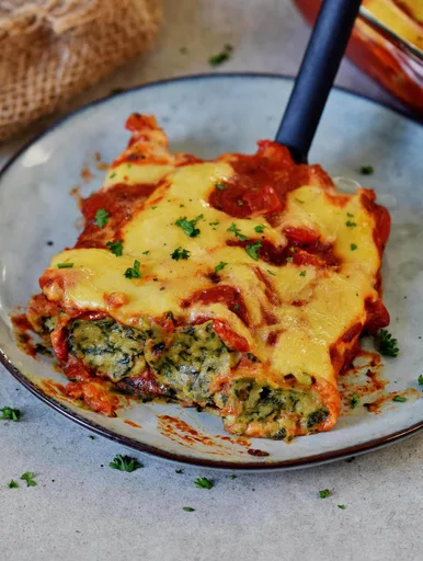 Canelones de espinacas y "ricotta"