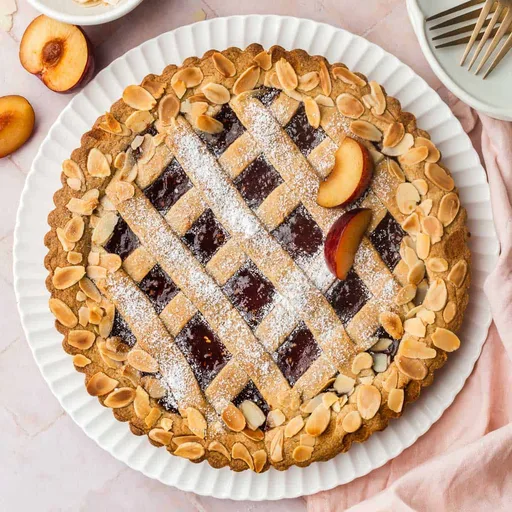 Spiced Plum Linzer Torte