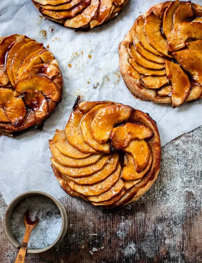 Salted Caramel Puff Pastry Apple Tartlets