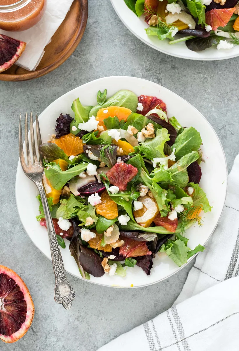 Ensalada de remolacha asada con queso de cabra