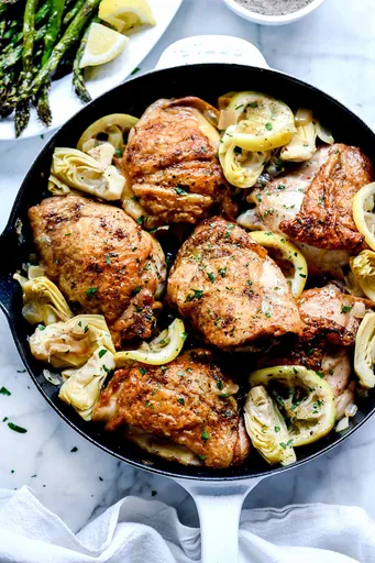 Lemon Chicken Thighs with Artichokes
