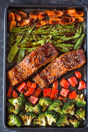 Sheet Pan Teriyaki Salmon & Veggies