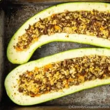 Calabacín gigante relleno a la griega