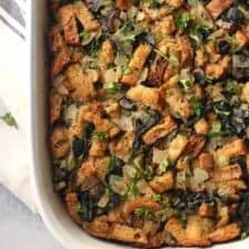Receta de relleno de hierbas con espinacas y champiñones