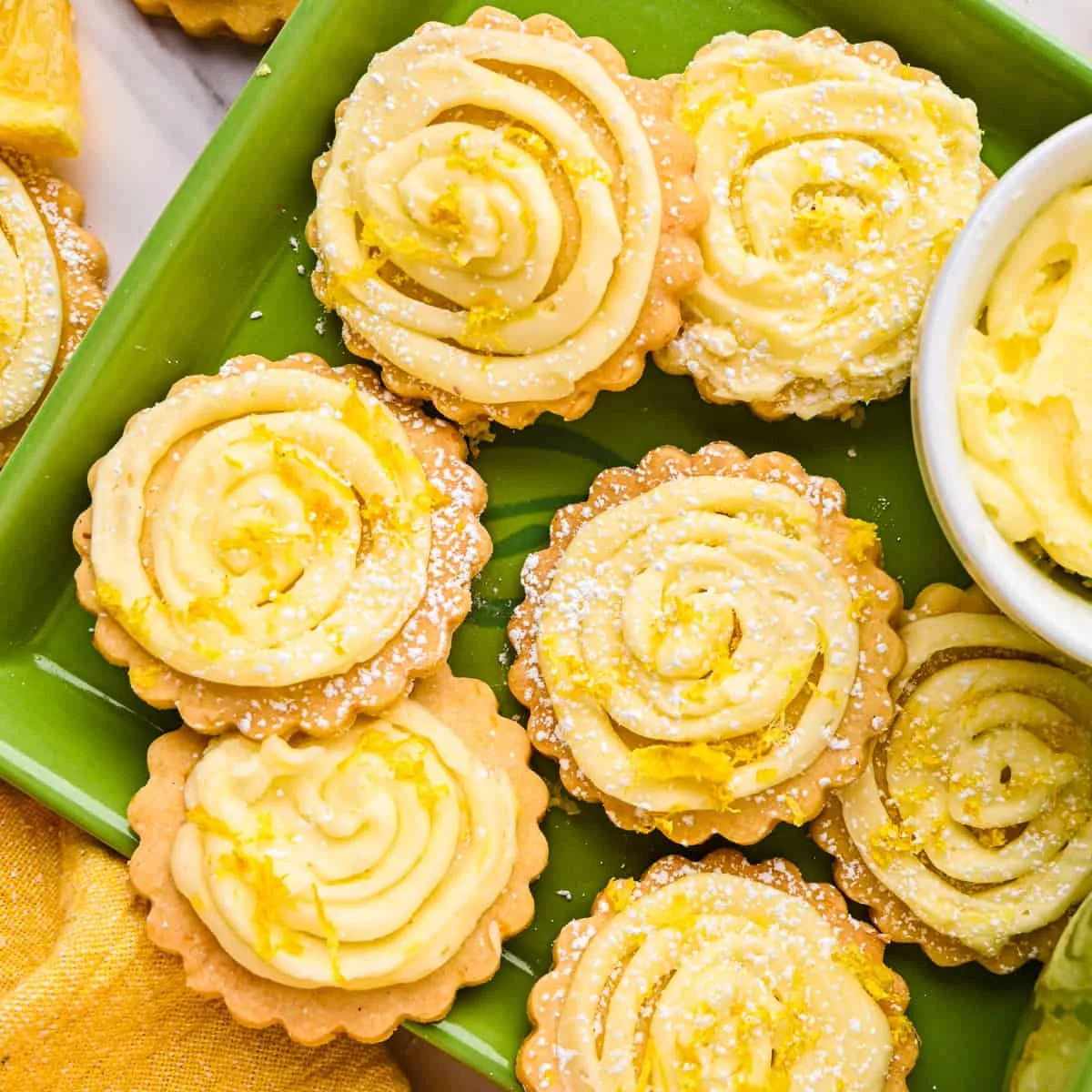 Lemon Shortbread Cookies with Lemon Buttercream (7 ingredients)
