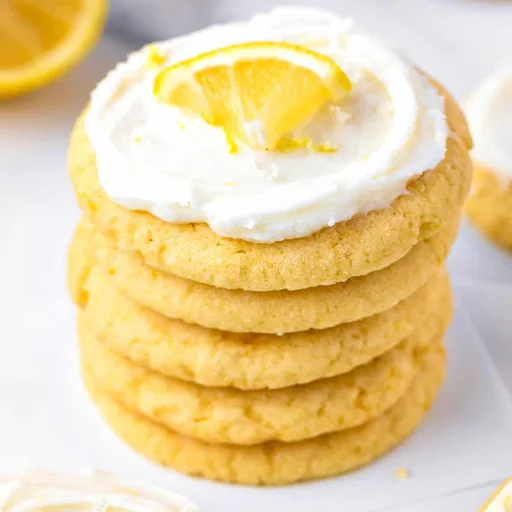 Soft Lemon Sugar Cookies with Lemon Buttercream Frosting