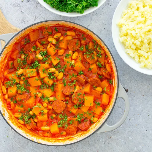 Chorizo, Cannellini Bean and Butternut Squash Stew