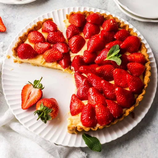 Tarta de fresas francesa (Tarte aux Fraises)