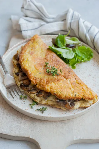Tortilla de champiñones esponjosa