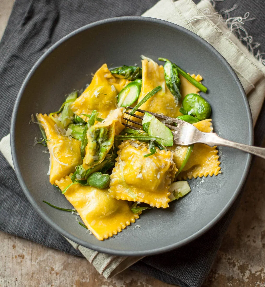 Homemade Ravioli with Ricotta and Fava Beans