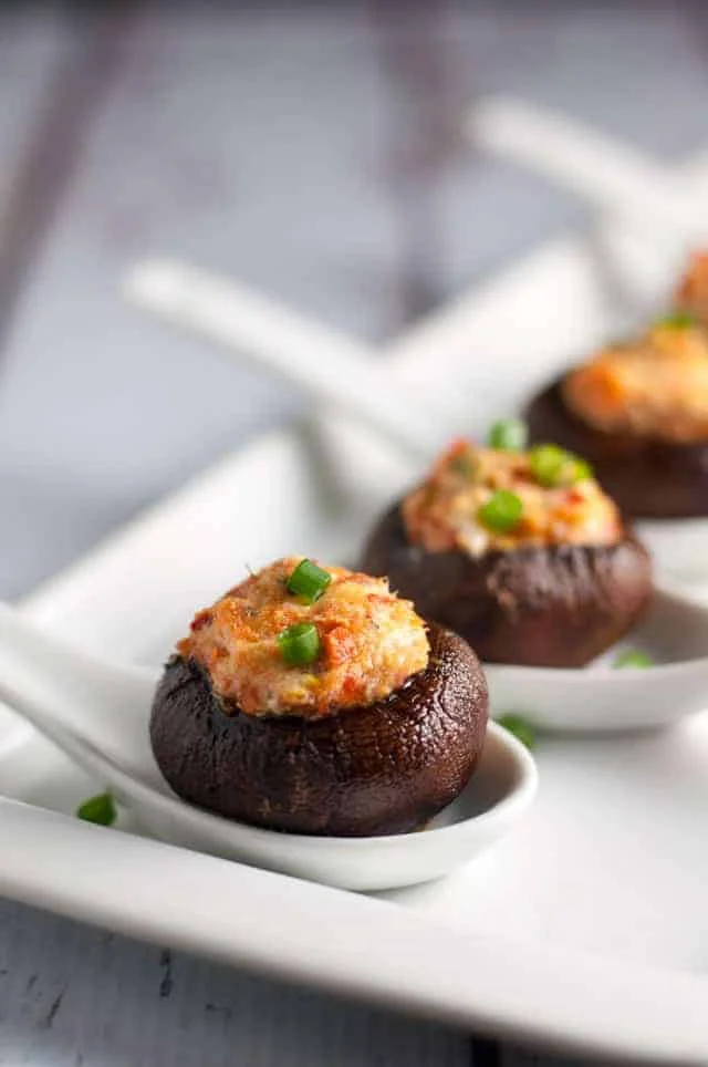 Smoked Salmon and Goat Cheese Stuffed Mushrooms