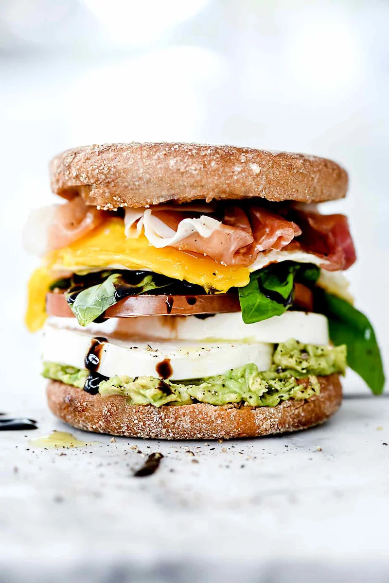 Healthy Caprese Breakfast Sandwich