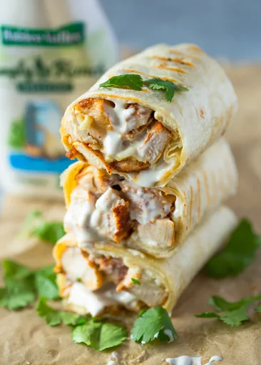 Wraps de pollo con salsa ranchera