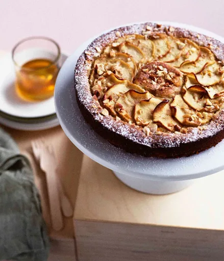 Apple, ginger and almond cake