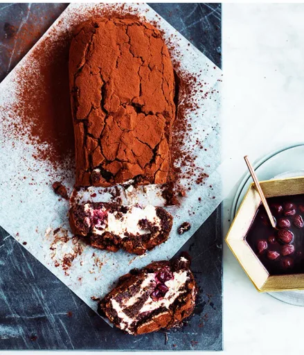 Black Forest chocolate roulade
