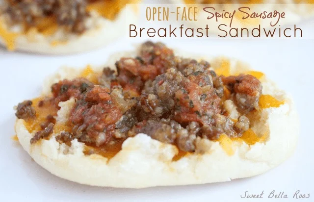 Open-Face Spicy Sausage Breakfast Sandwich