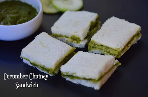 Sándwich indio de pepino con chutney