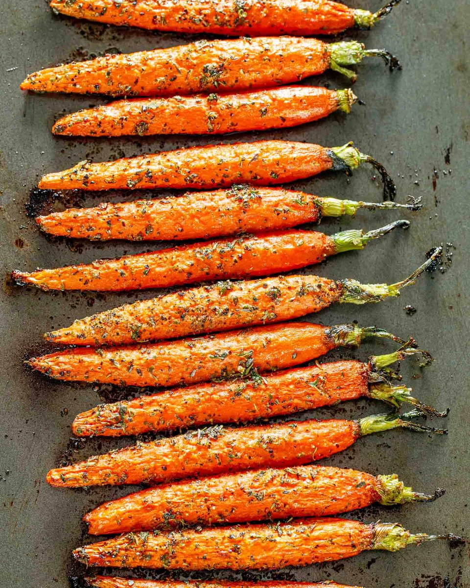 Zanahorias asadas al ajo y hierbas