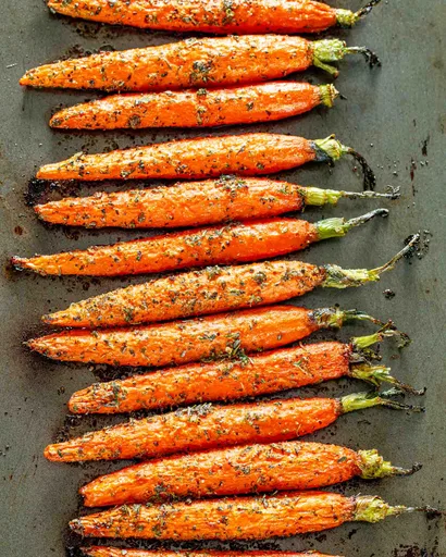 Zanahorias asadas al ajo y hierbas