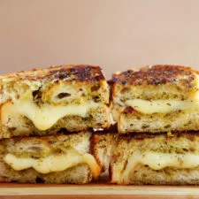 Pesto Butter Grilled Cheese Sandwiches
