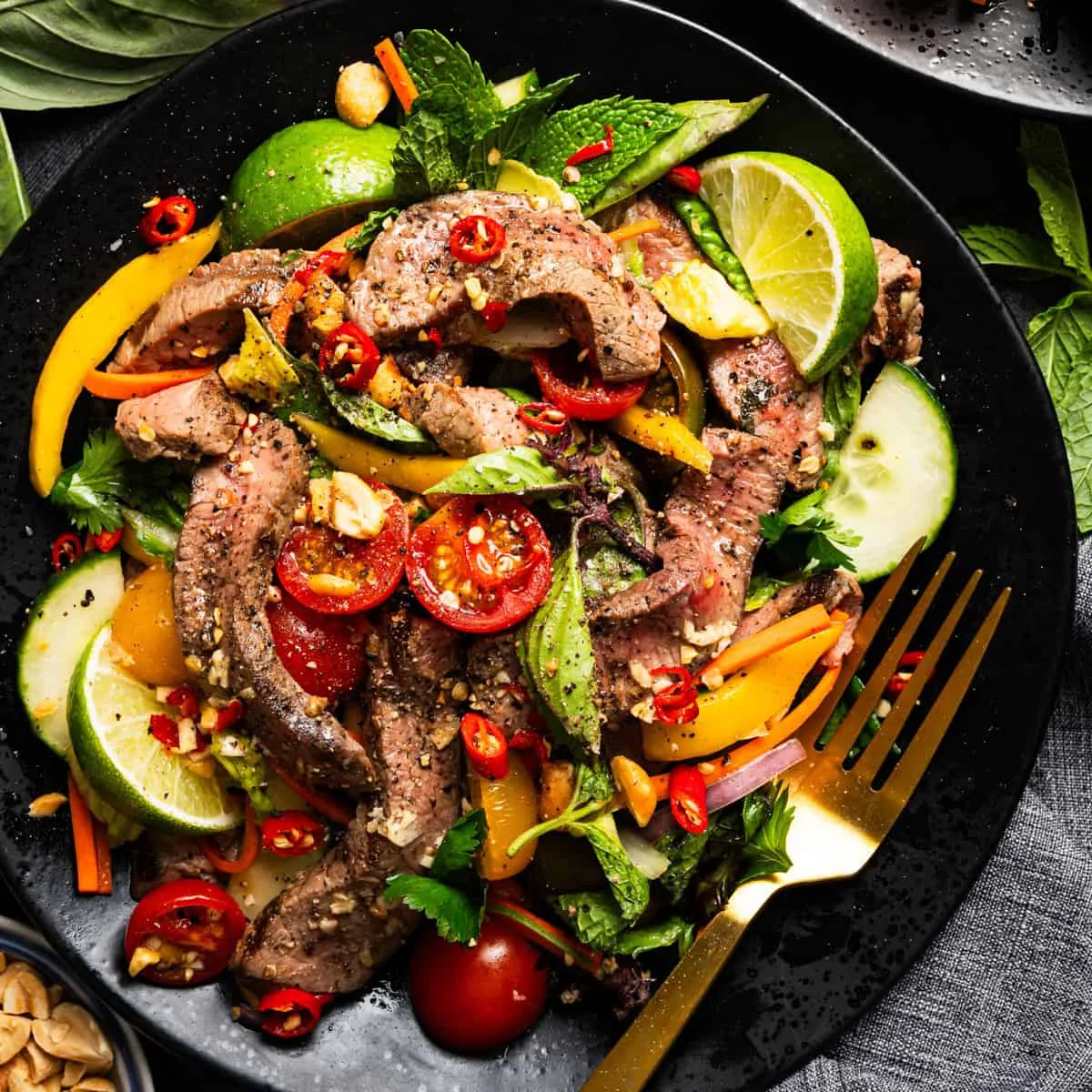 Thai Steak Salad with Mango (Yum Nua)
