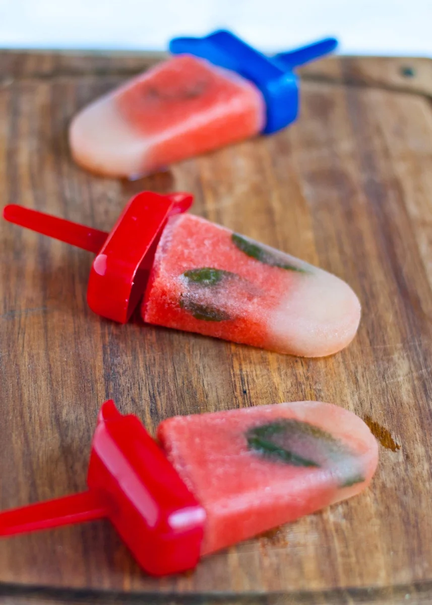 Watermelon Lime Mint Popsicles