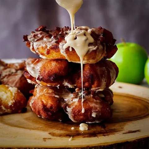 Apple Fritters with Maple Glaze {Overnight Recipe}