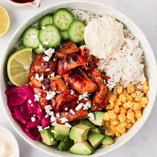 Harissa Honey Chicken Bowls (Like Cava)
