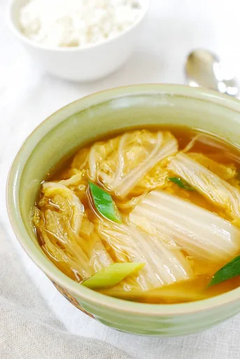Baechu Doenjang Guk (Soybean Paste Soup with Napa Cabbage)