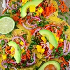 Avocado, Mango, Chili, Lime Tofu Tacos - Oil free, Vegan & GF