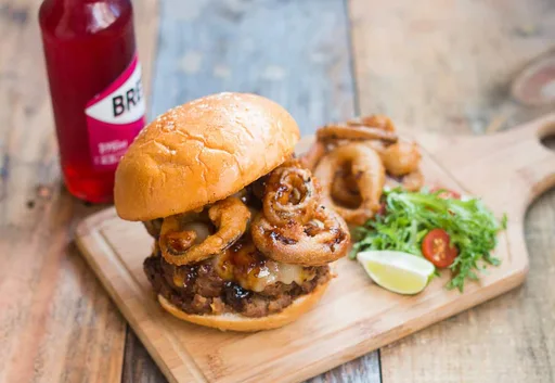 Badass Lamb Meatball Burger with Whiskey Sauce