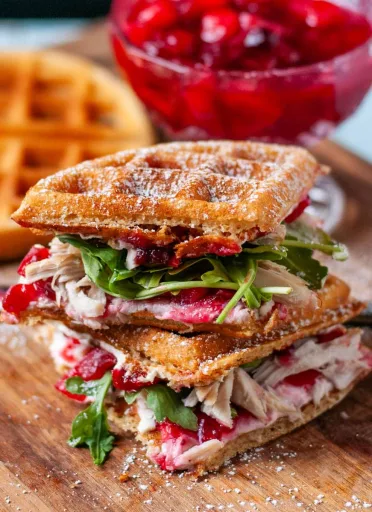 Waffled Turkey Cranberry Sandwich