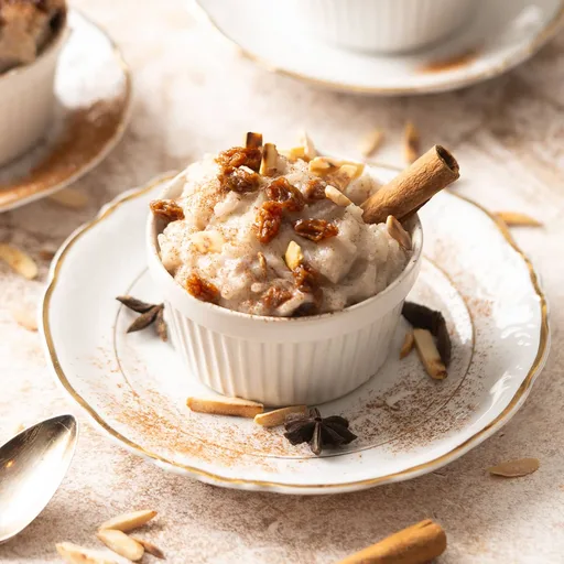 Almond Milk Rice Pudding with Raisins