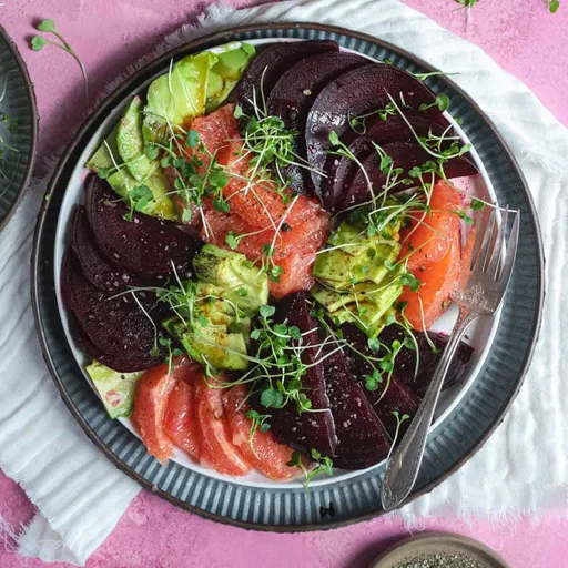 Roasted Beet and Grapefruit Salad with Avocado