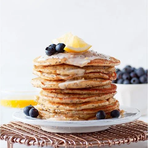 Gluten Free Lemon Poppy Seed Pancakes