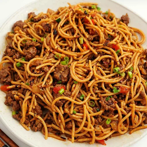 Fideos con carne picada