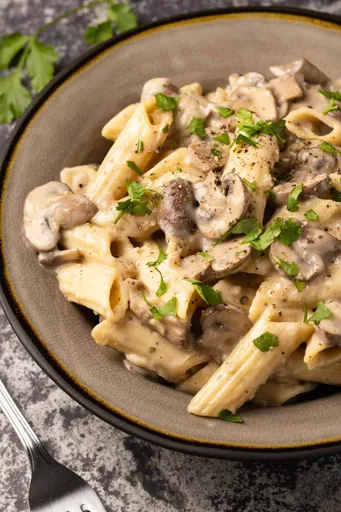 Pasta vegana con setas