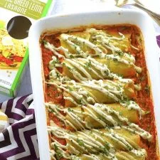 Canelones veganos de calabaza con crema de anacardos