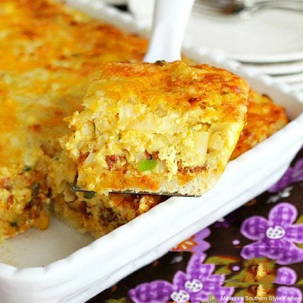 Sausage Egg and Hash Brown Biscuit Bake