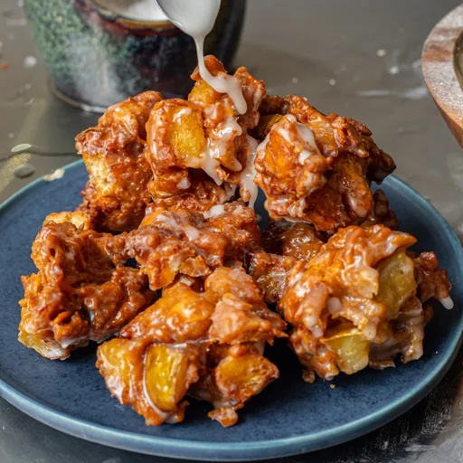 Crispy Almond & Apple Fritters