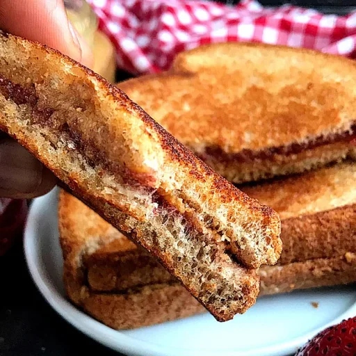 Sándwich frito de mantequilla de cacahuete y mermelada