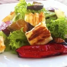 Grilled Halloumi and Roasted Vegetables Salad Recipe