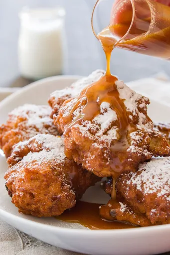 Banana Fritters with Vanilla Caramel Sauce