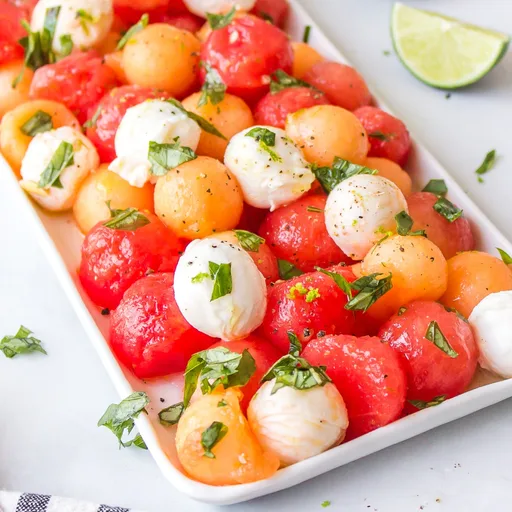 Ensalada caprese de melón