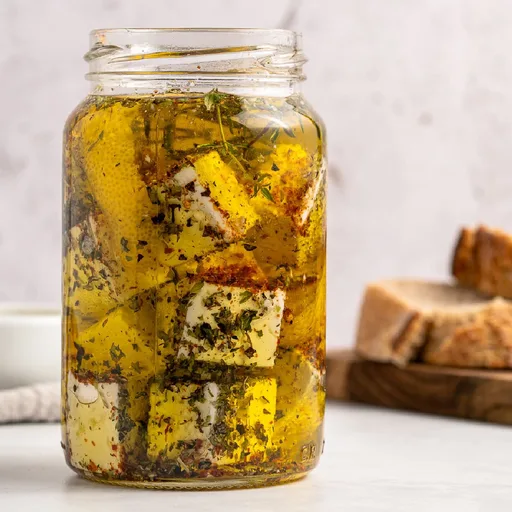 Receta de queso feta marinado