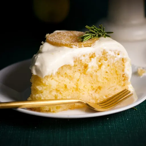 Pastel de flor de saúco y limón con crema de queso y mantequilla de limón