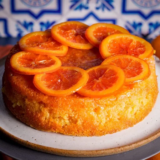Bizcocho de naranja con almíbar