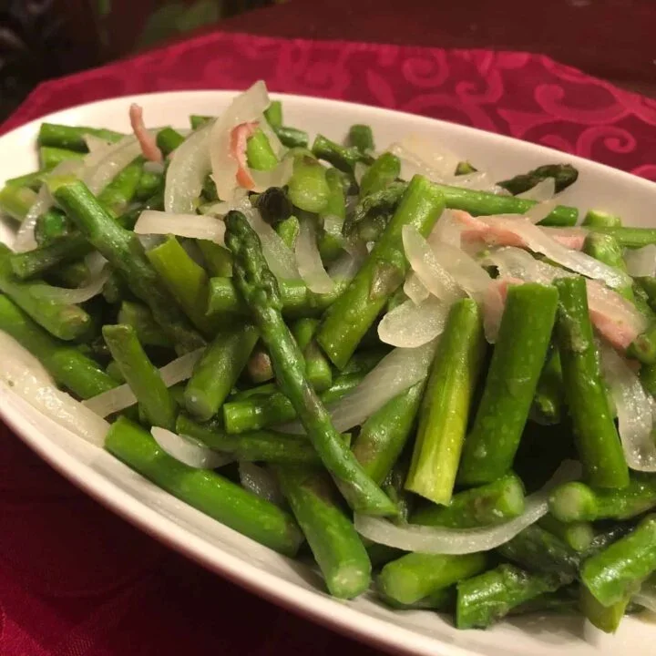 Asparagus, Ham, and Onion Stir Fry