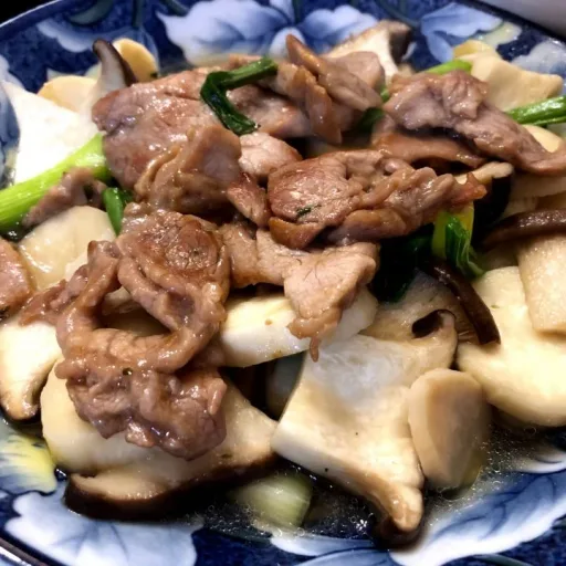 King Oyster Mushroom with Pork Stir Fry Recipe